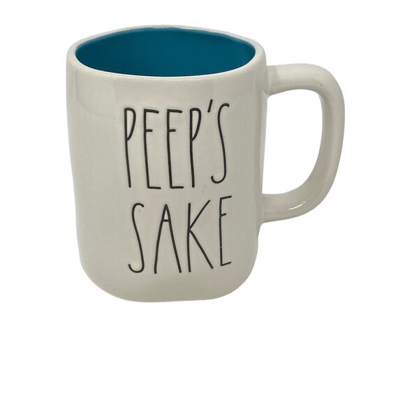 Rae Dunn Artisan Collection By Magenta PEEPS SAKE White Blue Ceramic Coffee Mug - Picture 4 of 7